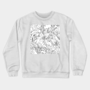 Hand drawn graphic daylily flower Crewneck Sweatshirt